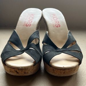 Michael Kors cork wedge shoes, size 8